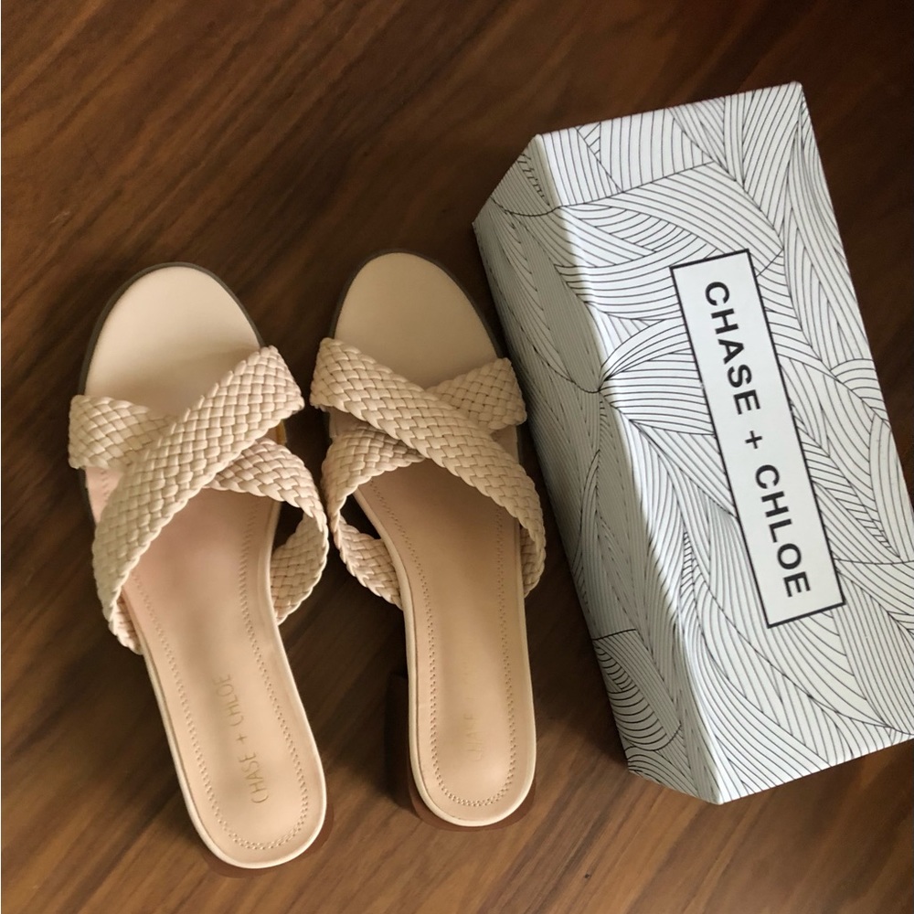 Chase + Chloe Nude Heeled Sandals